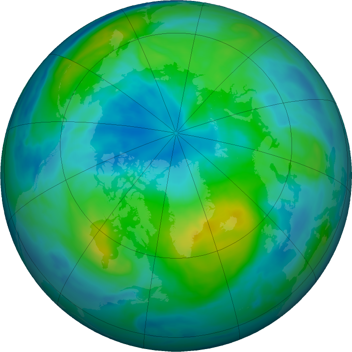 Arctic ozone map for 04 October 2018